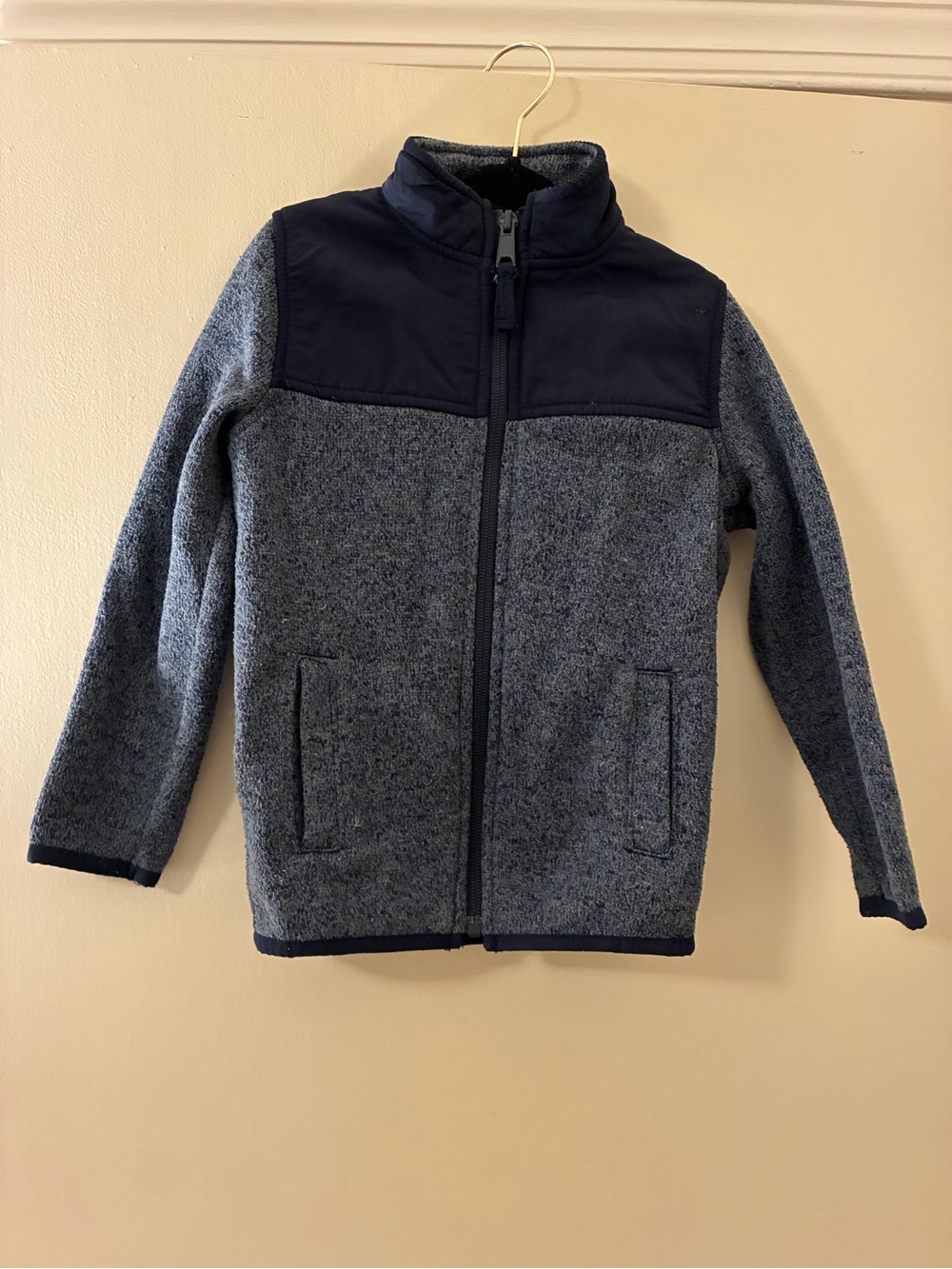 Kids Navy and Blue Zip-Up Fleece Jacket